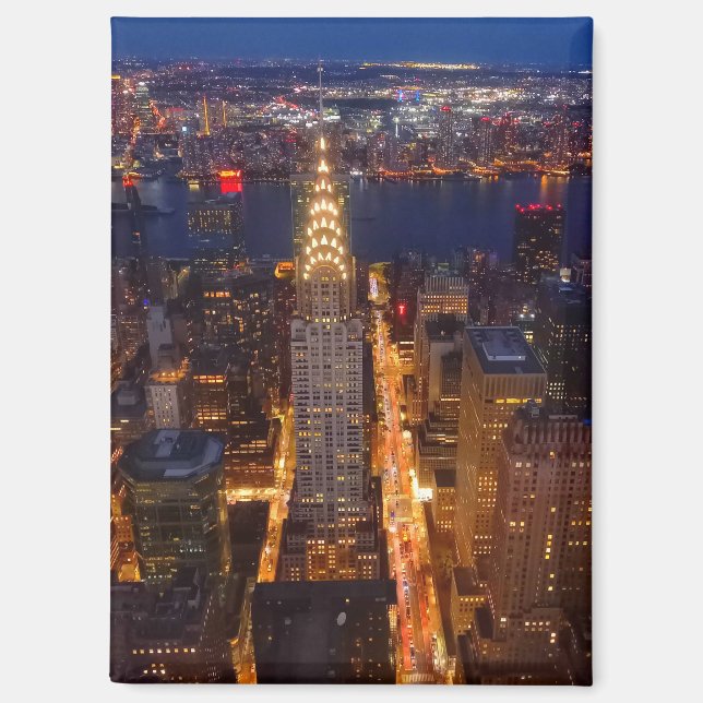 Imán New York City - Crysler Building at night (Anverso)
