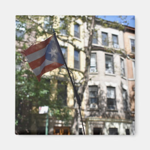 Imán New York City NYC Fotografía de Bandera Puertorriq
