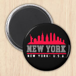 Imán New York City Skyline City<br><div class="desc">Show your love for the Big Apple with this cute New York City skyline design! Featuring a sleek and modern design of the iconic skyline,  this design is perfect for urban explorers and city lovers alike.</div>