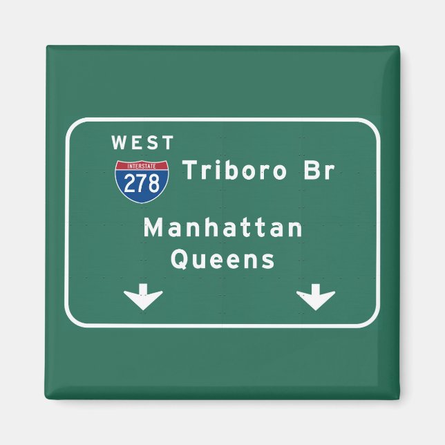 Imán New York City Triboro Br Manhattan Interstate (Frente)