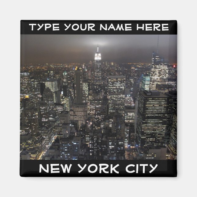 Imán New York Fridge Magnet Personalizado NYC Magnet (Frente)