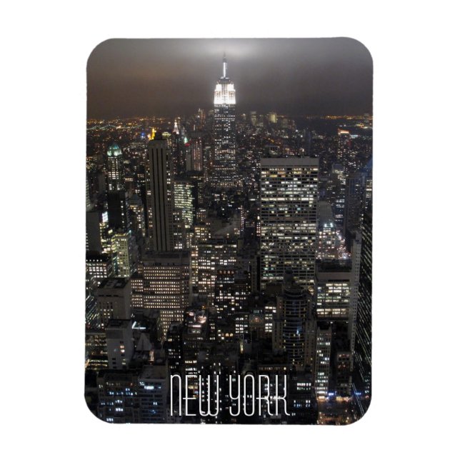 Imán New York Magnet NY City Lights NY Skyline Souvenir (Vertical)