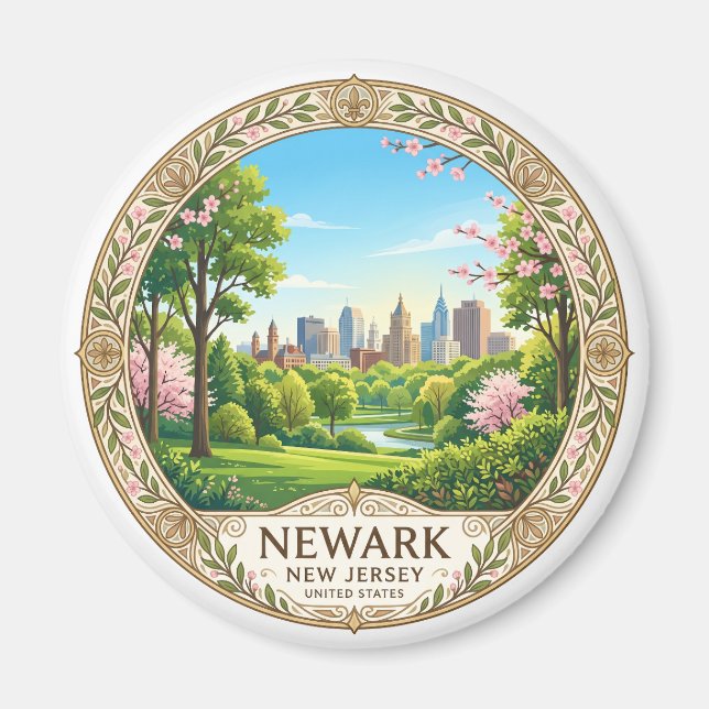 Imán Newark Nueva Jersey (Frente)