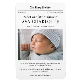 Imán Newborn Baby Newspaper Flexible Photo Magnet