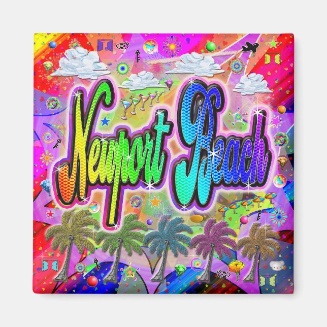 Imán Newport Beach Vista Express Magnet (Frente)