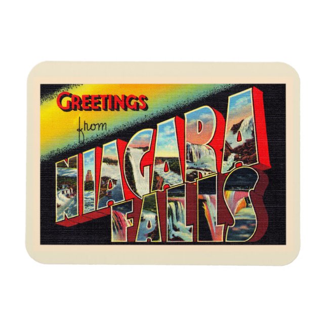 Imán Niagara Falls New York NY Carta grande postal (Horizontal)