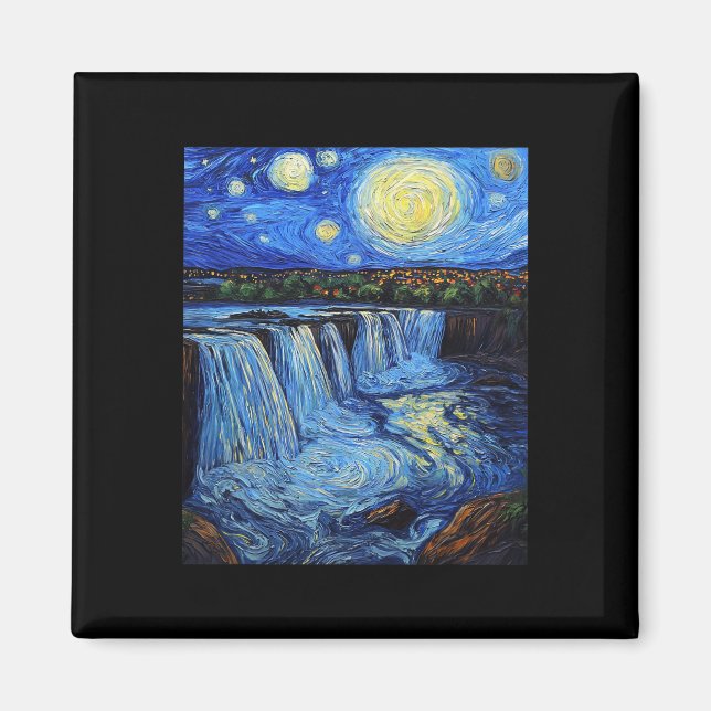 Imán Niagara Falls - Van Gogh Style - Starry Night  (Frente)