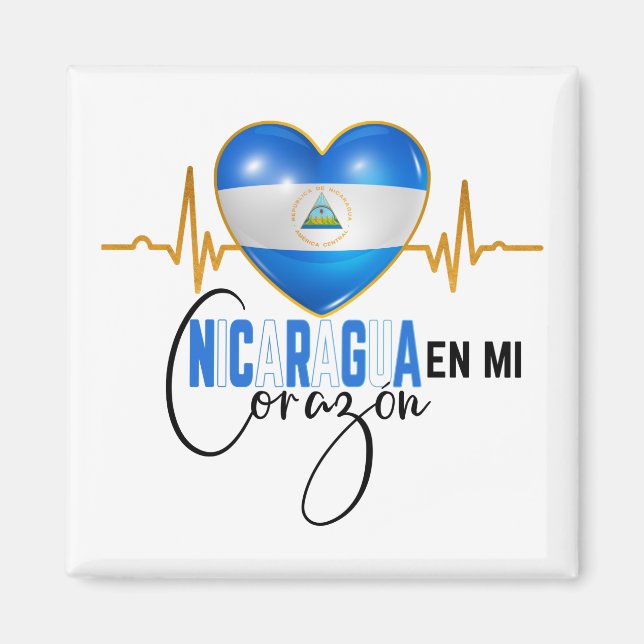 Imán Nicaragua en mi corazón Orgullo nicaragüense (Frente)
