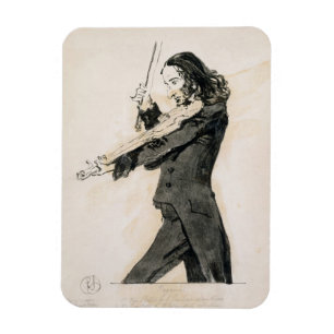 Imán Niccolo Paganini (1782-1840) que toca el violín,