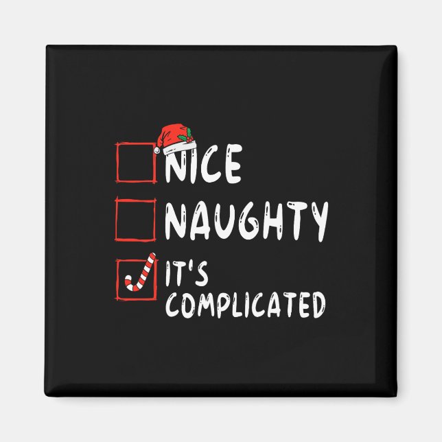 Imán Nice Naughty It's Complicated Christmas List Santa (Frente)
