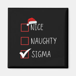 Imán Nice Naughty Sigma List Santa Claus Funny Sarcasti