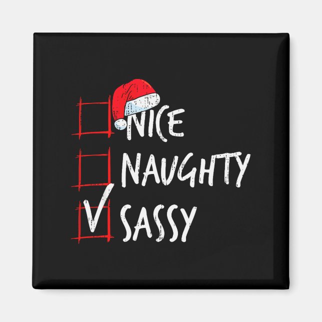 Imán Nice Naughty Sy Christmas List Santa Costume Xmas  (Frente)
