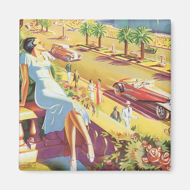 Imán Nice Vintage Travel Poster (Frente)