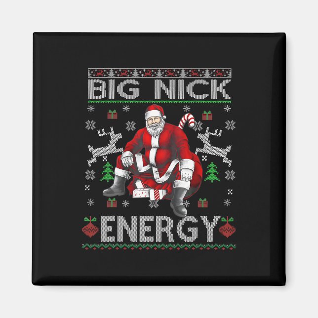 Imán Nick Energy Funny Santa Navidades Feo Sater Men W (Frente)