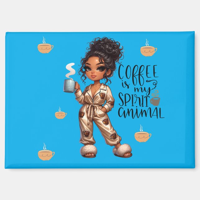 Imán Nicole Coffee Spirit Animal Magnet (Anverso)