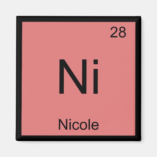 Imán Nicole Name Elemento Química Tabla periódica (Frente)