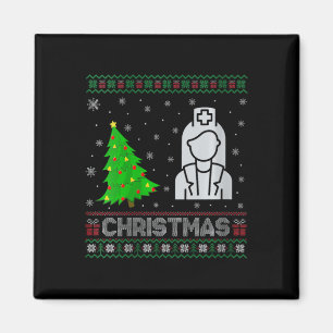 Imán Nicu Enfermera árbol de Navidad iluminando la fea 