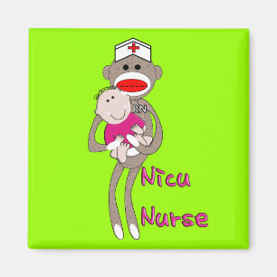 Imán Nicu Enfermeras Sock Monkey Design Gifts