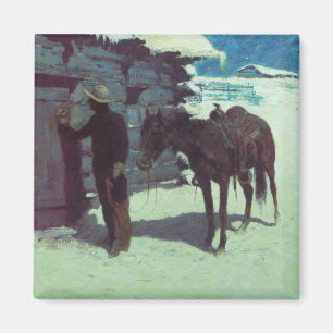 Imán Nieve de invierno de caballos y bovinas