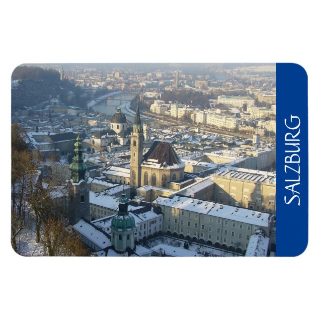 Imán nieve de invierno de salzburgo (Horizontal)