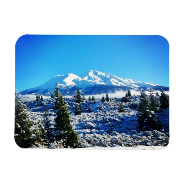 Imán Nieve de invierno en el Monte Shasta, CA (Horizontal)