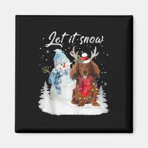 Imán Nieve de los Navidades del perro de Santa Dachshun
