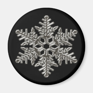 Imán Nieve de nieve Metalizado de plata con nieve