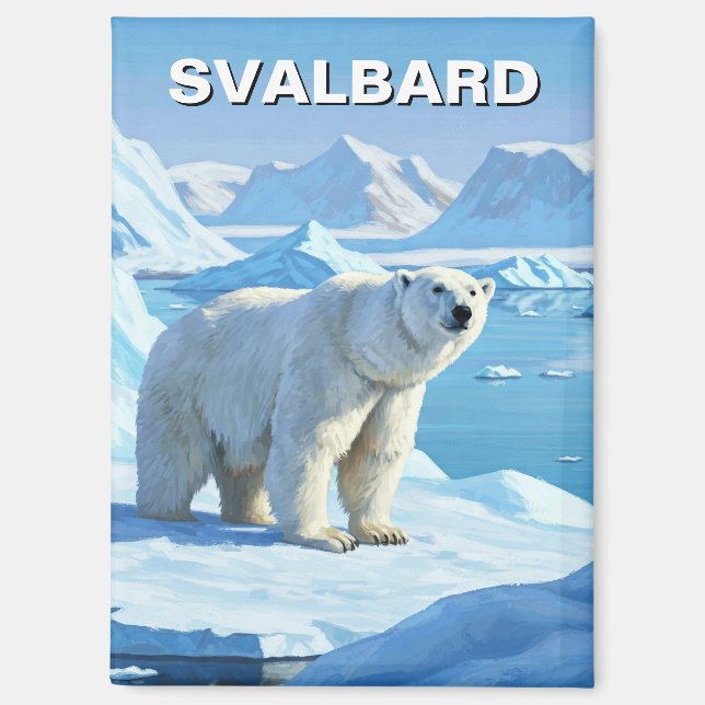 Imán Nieve de oso polar Svalbard Noruega (Anverso)