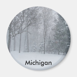 Imán Nieve del invierno de Michigan MI en la escena de