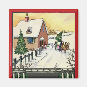 Imán Nieve del navidad del vintage