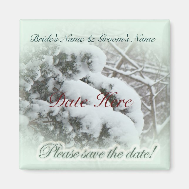 Imán Nieve en Arbor Vitae Guardar Boda de fecha (Frente)