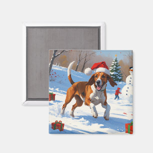 Imán Nieve festiva de Navidades de Foxhound ingleses es