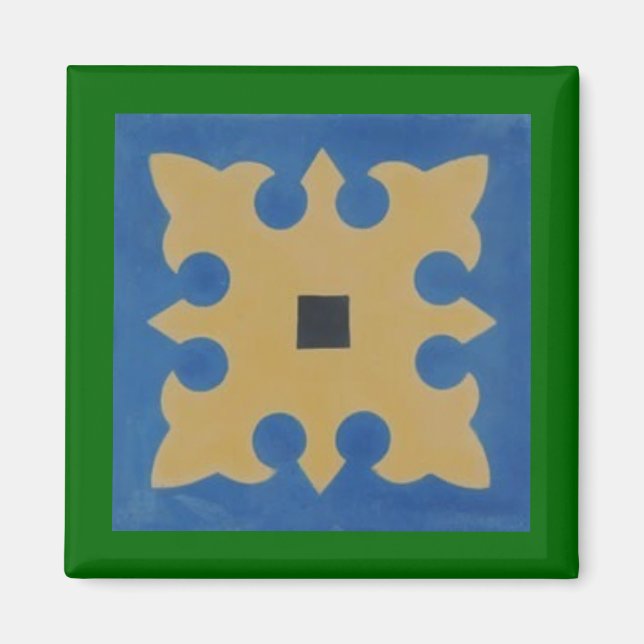 Imán Nieve mexicana verde azul tan (Frente)