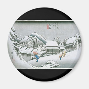 Imán Nieve nocturna en Kambara, Japón, 1831-1834