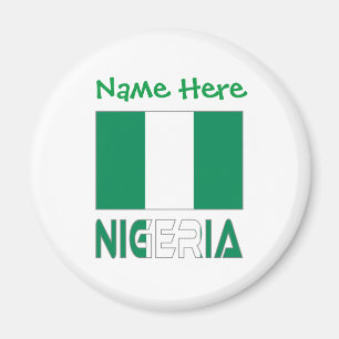 Imán Nigeria Bandera Nigeriana Verde Personalización 