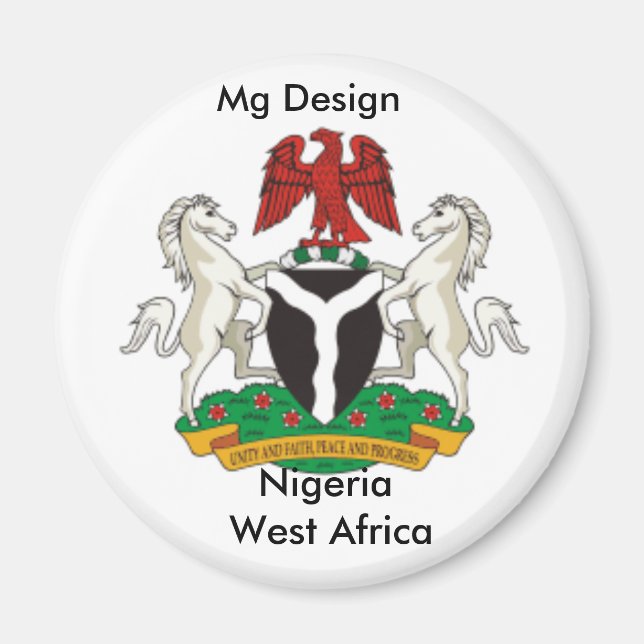 Imán Nigeria_coa, Nigeria África Occidental, Mg Design (Frente)