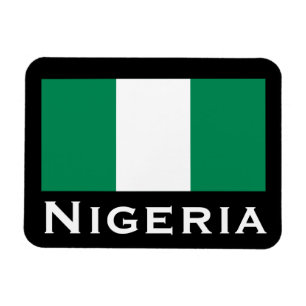 Imán Nigeria con bandera nigeriana (África Occidental)