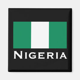 Imán Nigeria con bandera nigeriana (África Occidental)