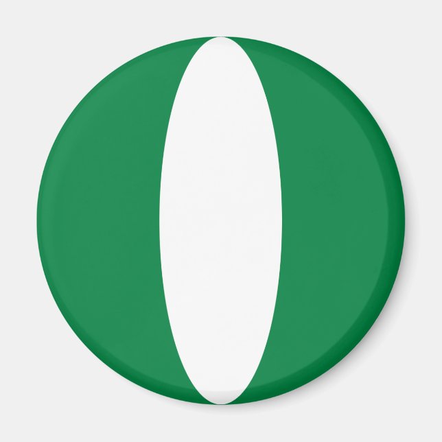 Imán Nigeria Fisheye Flag Magnet (Frente)