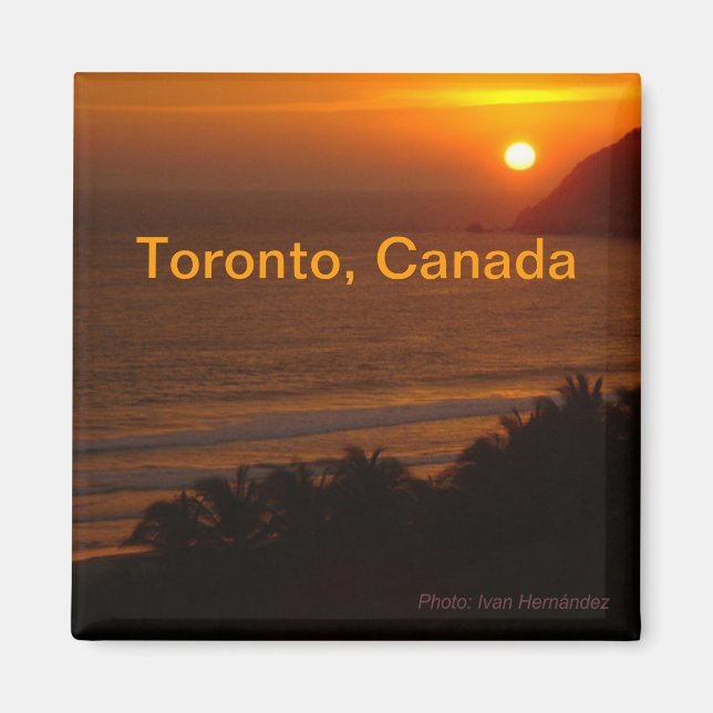 Imán Night Toronto Canada Travel Souvenir Fridge Magnet (Frente)