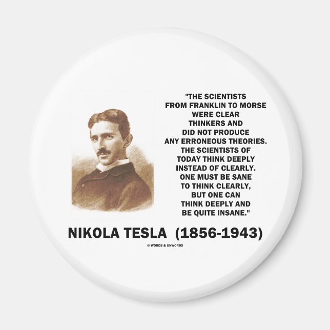 Imán Nikola Tesla Claros Pensadores Se Ponen A Pensar C (Frente)