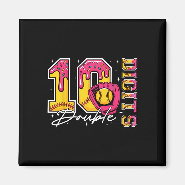 Imán Niña 10 Doble Dígito Cumpleaños 10 Helado Suave (Frente)