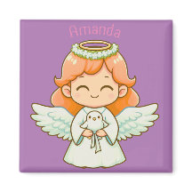 Niña angelito y pájaro