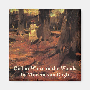 Imán Niña de blanco en el bosque por Vincent van Gogh