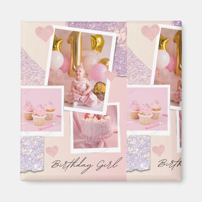 Imán Niña de cumpleaños magnético (Frente)