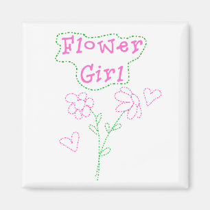 Imán Niña flor rosa