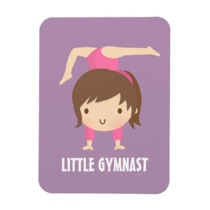 Imán Niña Gimnasta Adorable Pose de Gimnasia