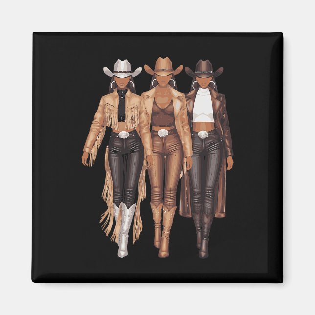 Imán Niña negra de la comunidad de Tee Occidental Rodeo (Frente)