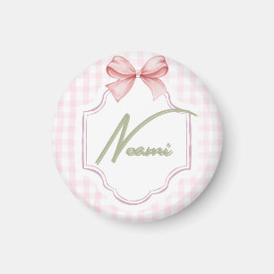 Imán Niña Nove Noemí Personalizada Bow&Gingham