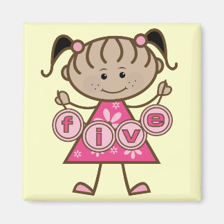 Imán Niña pequeña 5 camisetas de cumpleaños y regalos